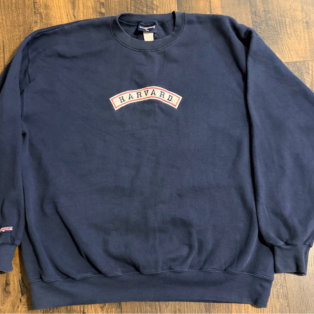 Vintage Jansport Harvard University School XL Navy Crewneck  Pullover
